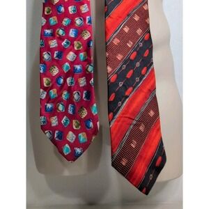 Vintage SERICA  100%Silk Necktie Made In Italy Mixed Color‎ & Designs 2-pack